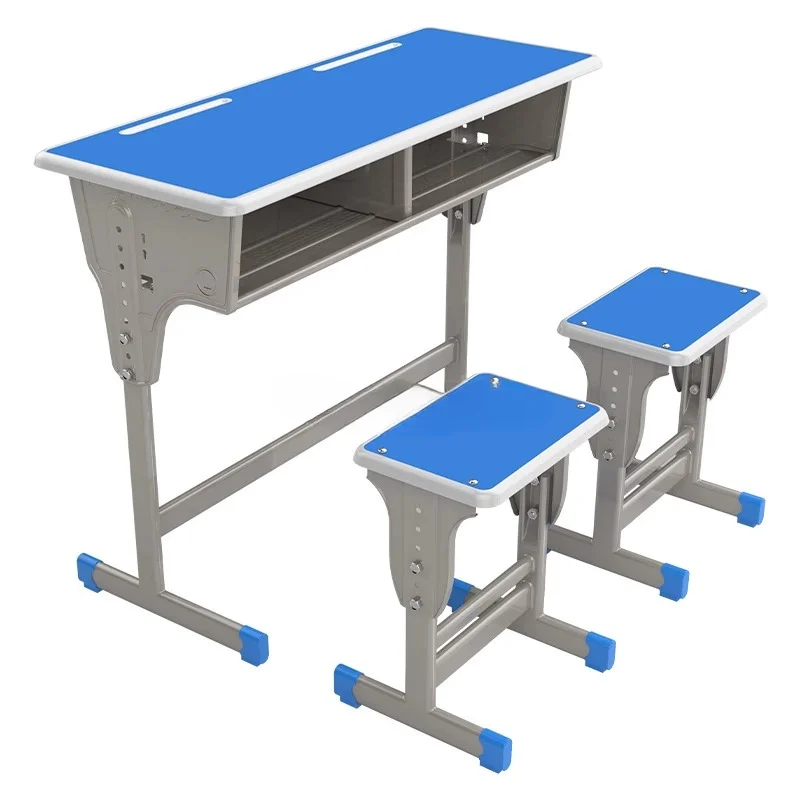 

Cheap High Quality School Furniture Single student Desk And Chair Set wholesale Classroom two seats bench table for children