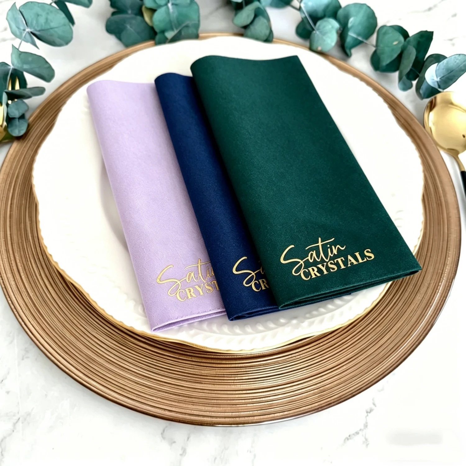 

100pcs Sheepsew Gold Foil Linen Like Napkins Disposable Personalized Party Dinner
