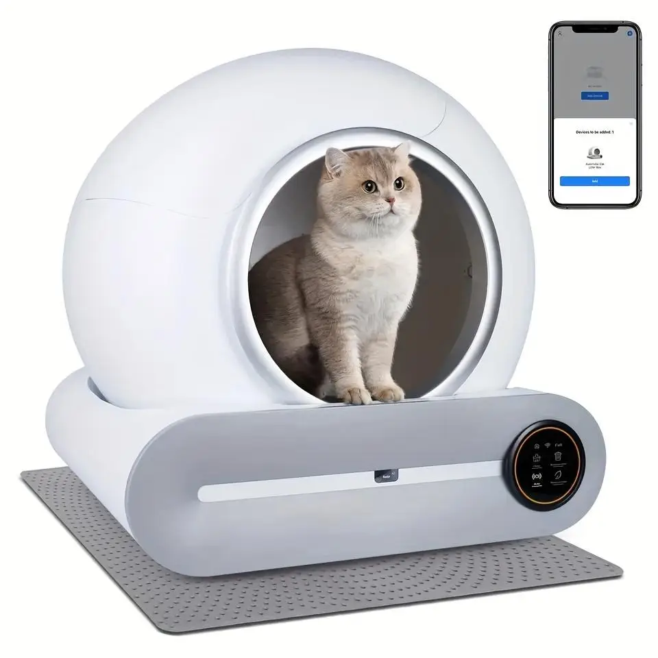 

Automatic Smart Cat Litter Box Self Cleaning 65L App Control Pet Cats Toilet Litter Tray Ionic Deodorizer