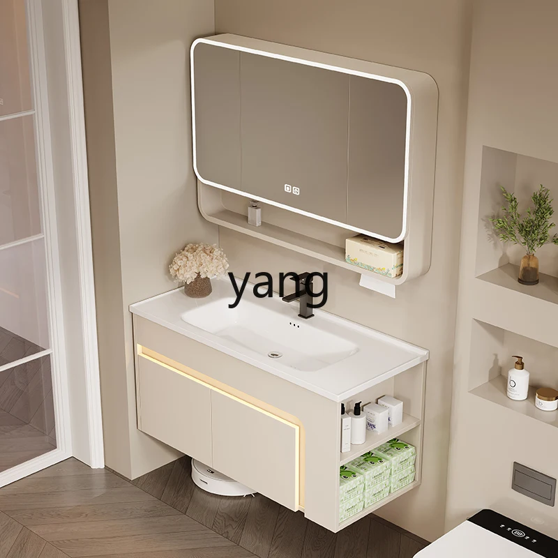 

LH honeycomb aluminum bathroom cabinet cream wind small apartment wash basin side storage cabinet