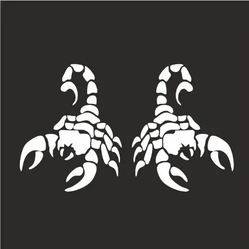 2X (left and right) Scorpios helmet cylinder motorcycle decals car window trunk stickers