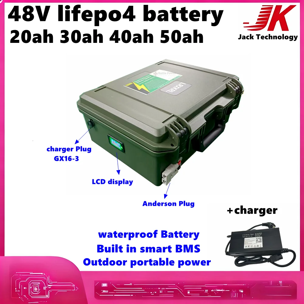 72V 30Ah Lifepo4 Battery Pack - 48V 20Ah 30Ah 40Ah 50Ah draagbare