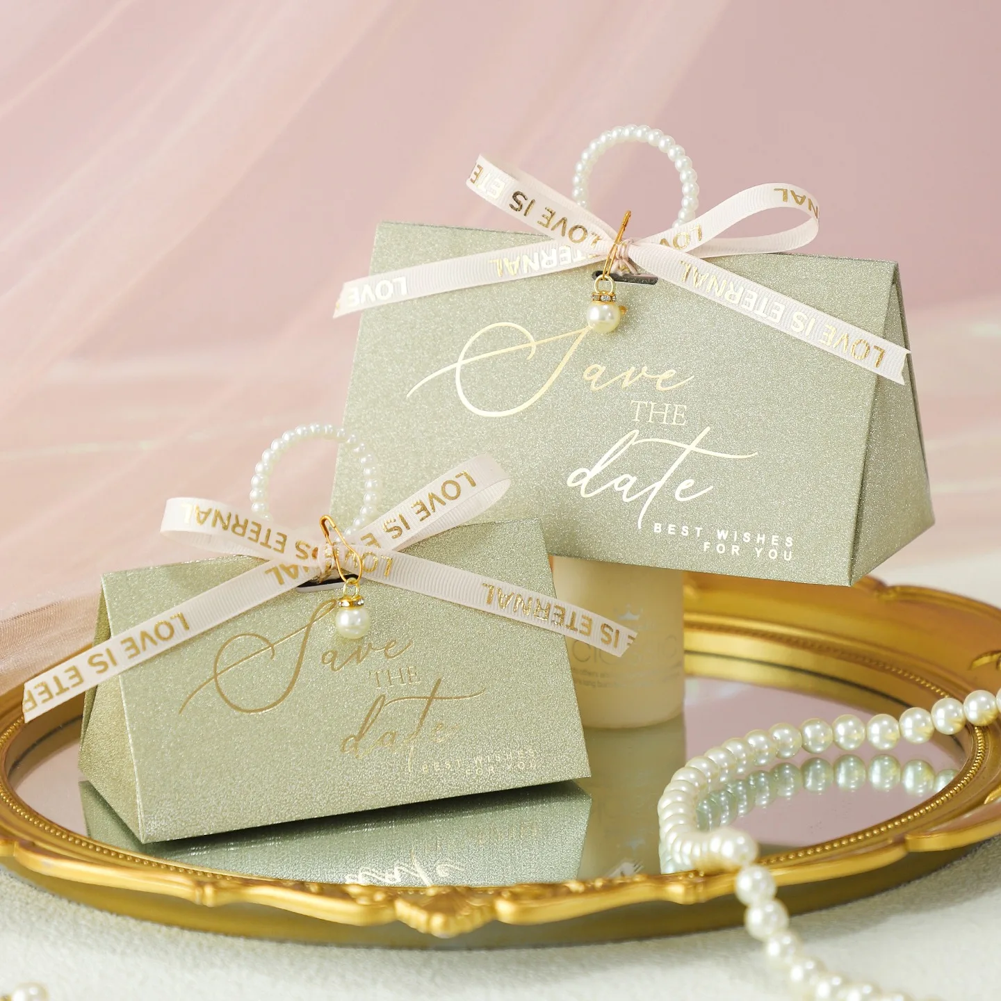 20/50 قطعة هدية الزفاف الجديد صندوق الذهب والفضة خاتم اللؤلؤ حقائب للهدايا مع مقابض الحلوى التعبئة والتغليف استحمام الطفل لوازم الحفلات #2