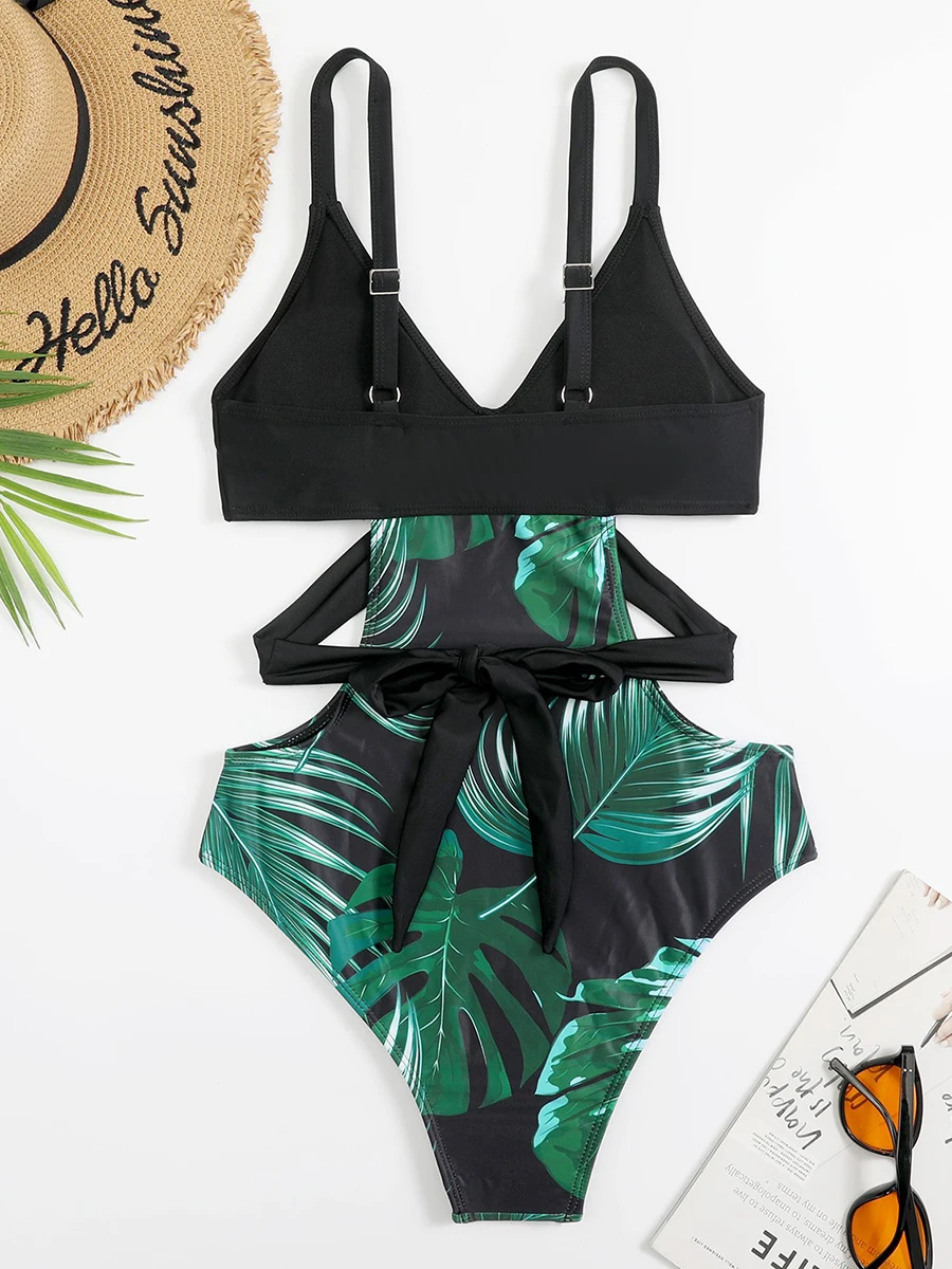2026 Front Cross Swimsuit Women One Piece Bandage Sexy Swimwear Female Beachwear Bathers Bathing Swimming Swim Suit Bodysuit