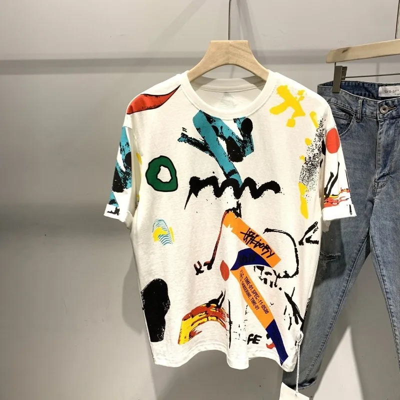 

2025 Summer New Men T-shirt Fashion Mens Short Sleeve T-shirt Male Trend T-shirt Funny Cool Tee For Man Tops Clothing