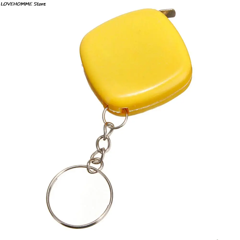 1PC 1M Mini Tape Measures Keychain Key Ring Easy Retractable Tape Measure Pull Ruler Measuring Tools Color Random Hot Sale