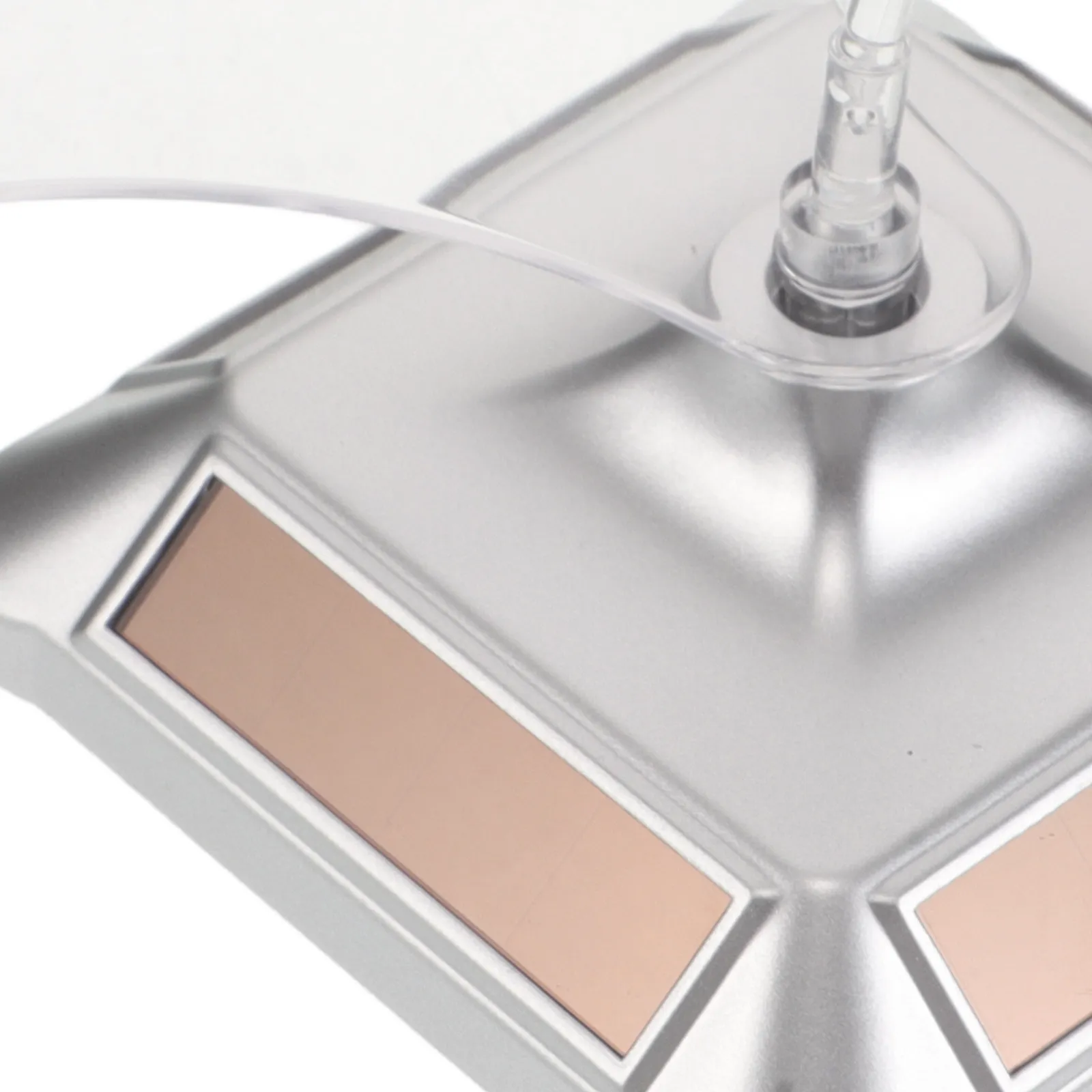 Solar Powered Rotating Display Stand Silver 360 Degree Revolving Showcase Platform for Jewelry Glasses Watches Turntable Display