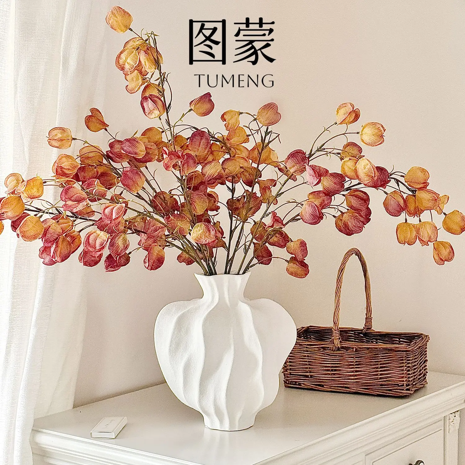 LMM ceramic vase wabi wind ornament living room flower arrangement zen coarse pottery flower utensil
