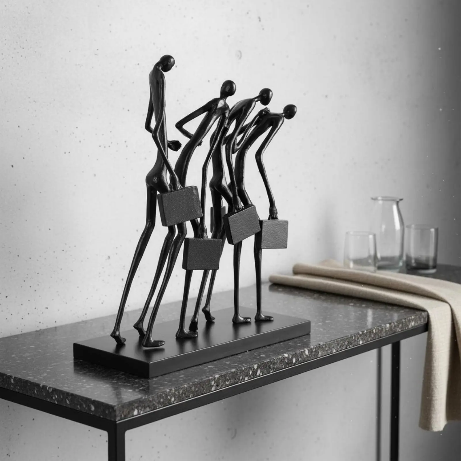 

Abstract Human Figure Sculpture Minimalist Design Table Decorative Piece House Decoration Handmade for Study Room