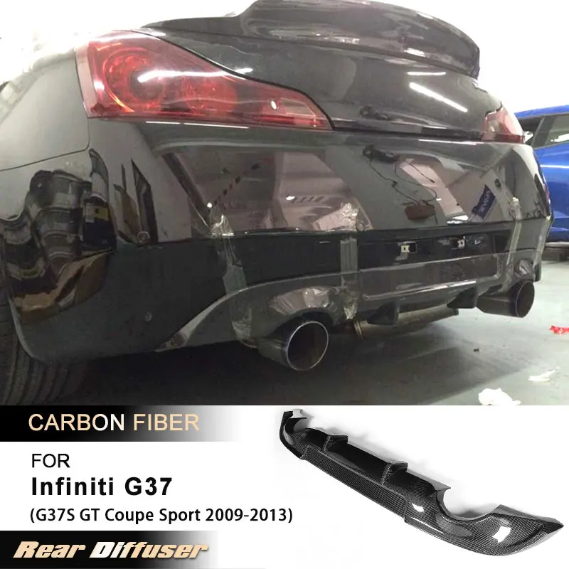 Car Rear Bumper Diffuser Lip Spoiler for Infiniti G37 G37S GT Coupe Sport 2009-2013 Not Fit USA Market Rear Lip Carbon Fiber FRP