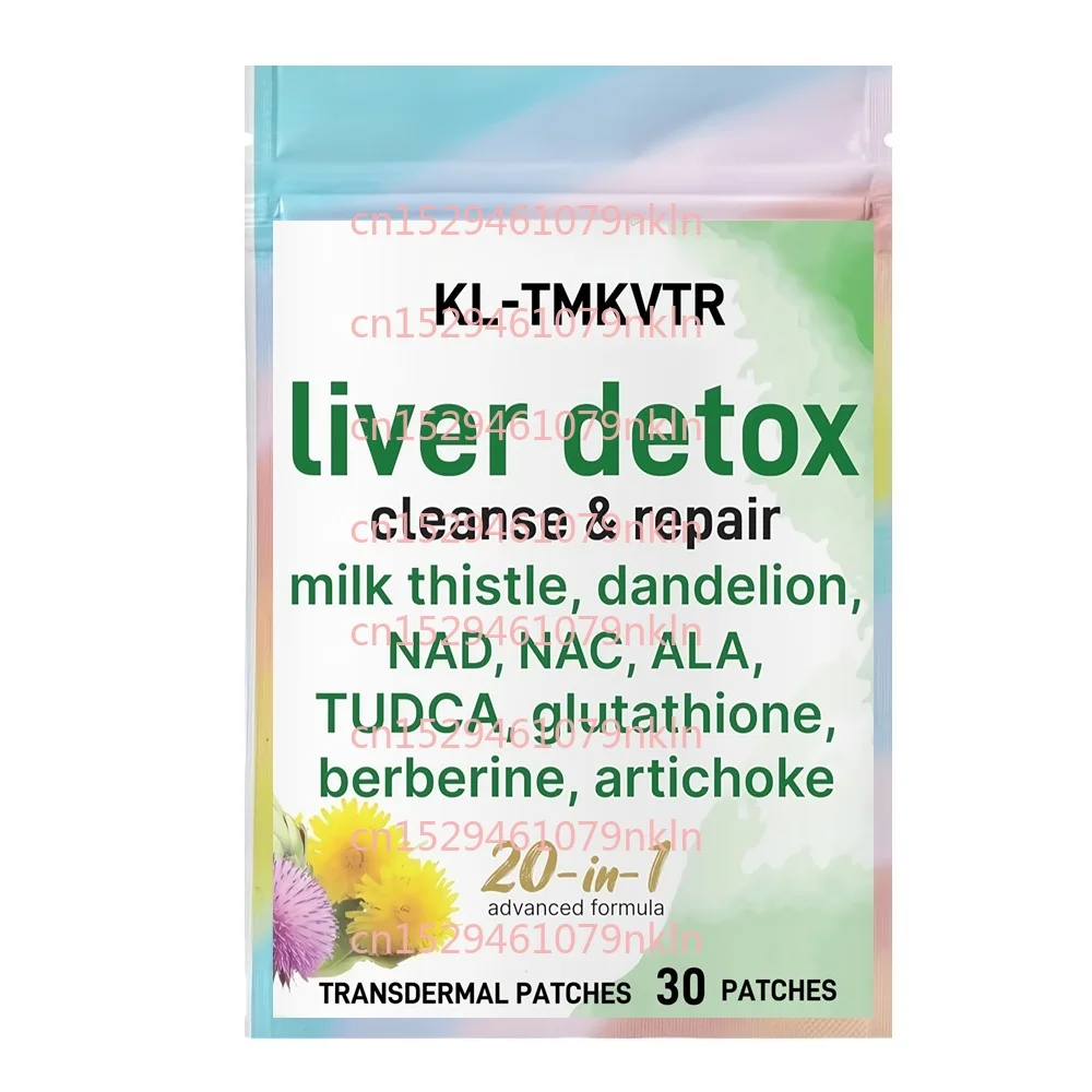 30 رقعة من إزالة السموم من الكبد تدعم الرقع عبر الجلد مع شوك الحليب والهندباء وNAD وTUDCA وتنظيف وإصلاح الكبد والجلوتاثيون