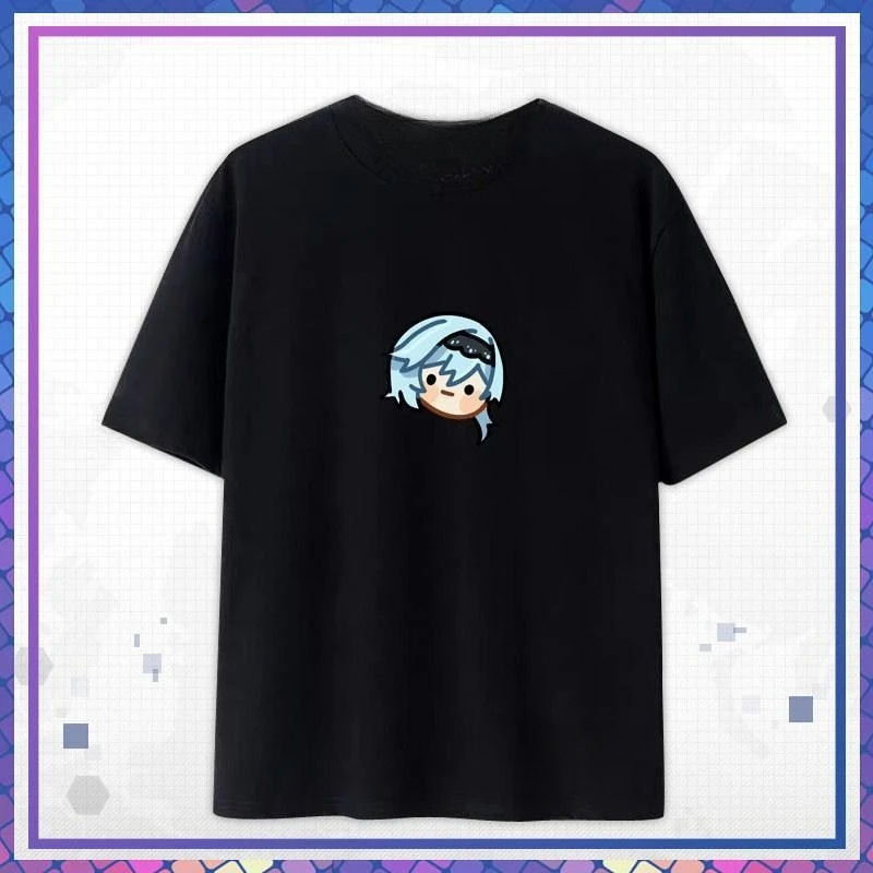 Chibi Venti, Klee,Diluc & Razor Unisex pareja camiseta de manga corta camisetas Unisex Genshin Mondstadt personaje Mini-Camiseta estampada