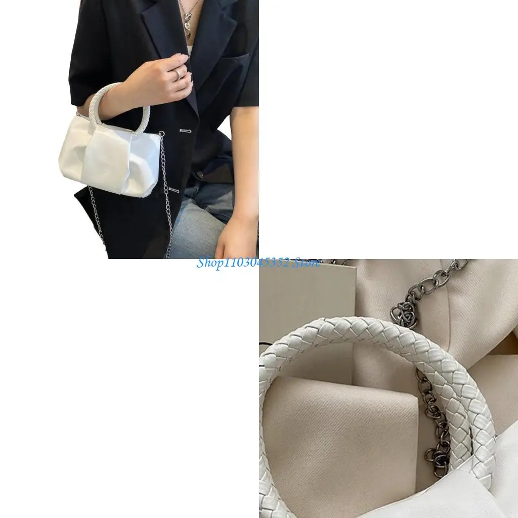 

Small Shoulder Bag with Chain Strap Fashionable Cloud Crossbody Bag Comfortable PU Handbag Perfect for Daily Use