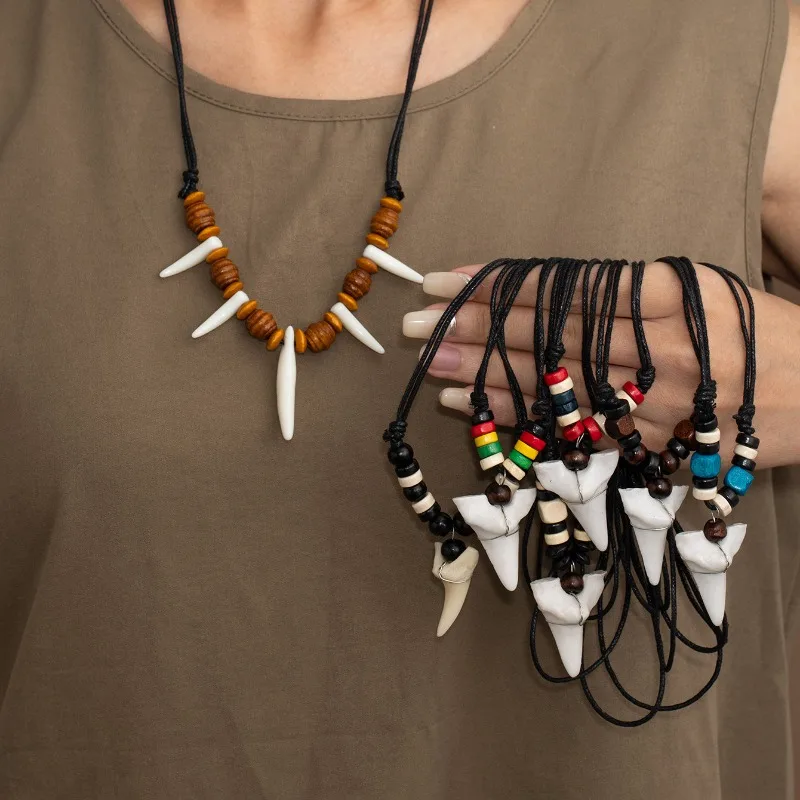 

Retro Ethnic-Style Imitation Wolfshark Tooth Necklace Necklace Jewellery Bohemian-Style Accessories