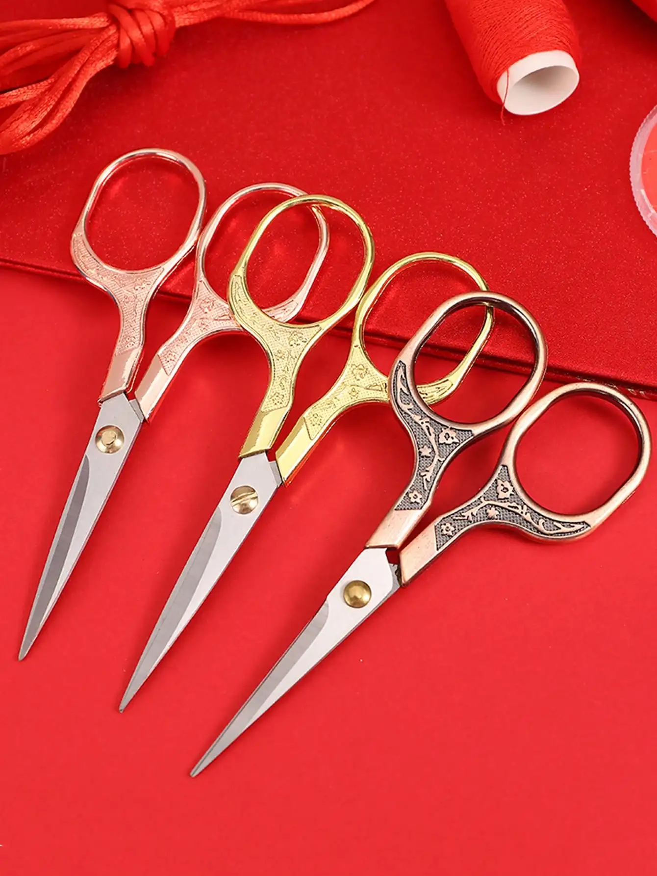 Colorful Stainless Steel Sewing Scissors Vintage Rainbow Tailor Shears Sharp Fabric Cutter for Dressmaker DIY Crafts Sewing Accessories - view 2