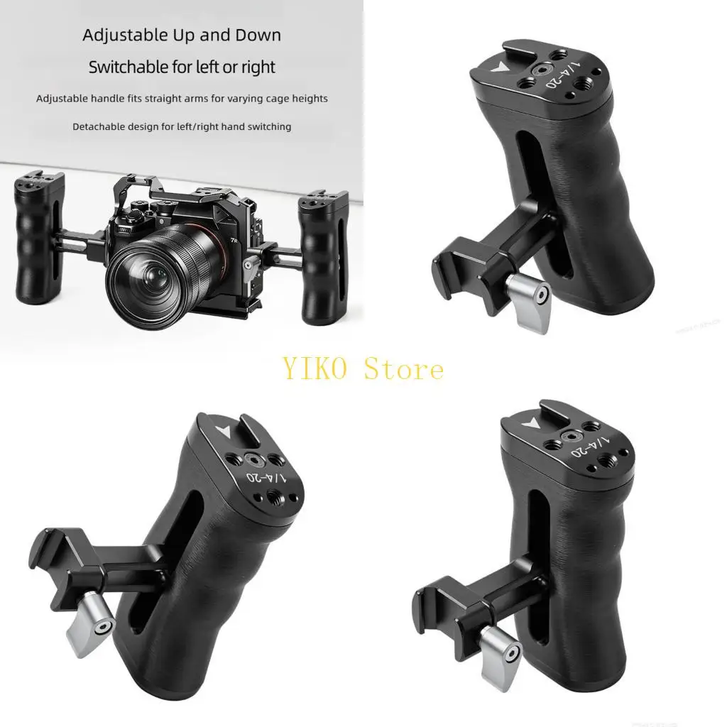 K32C Sliding Quick Release Side Handle For Camera Rig Aluminum Plastic Build Left Right Hand Switchable