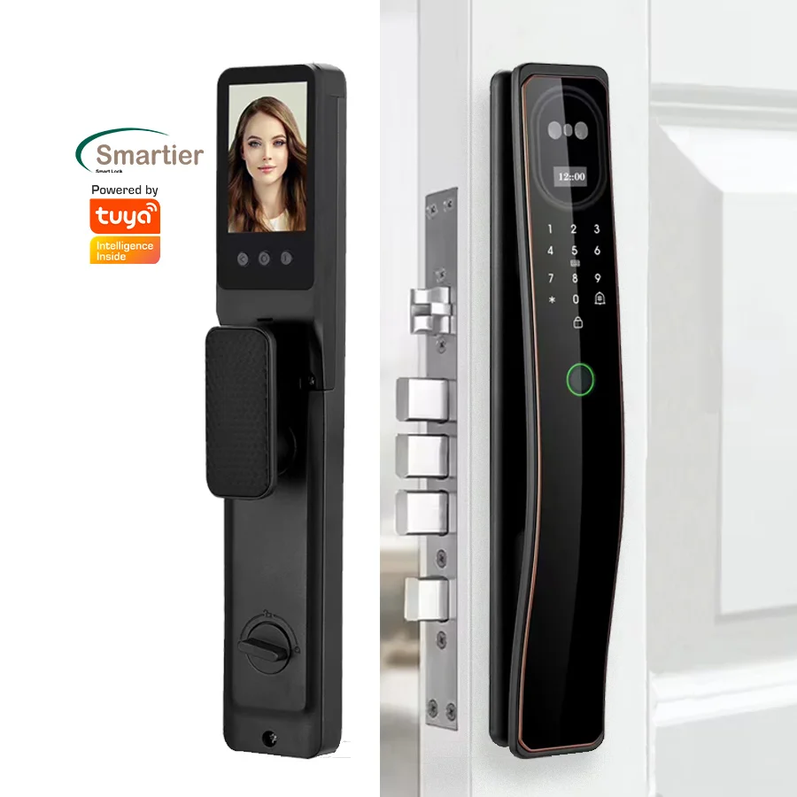 Smartier Wholesale Price Smart Face Recognition Door Lock Intelligent Fingerprint Keyless Tuya Digital Door Smart Lock