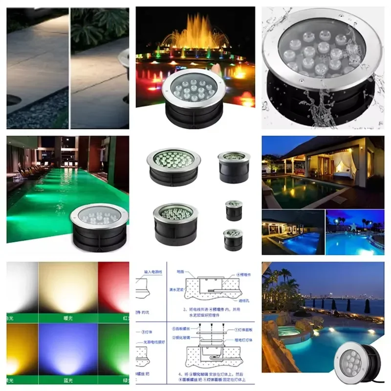 IP67 Waterproof Stainless Steel LED Underground Light Recessed Glass Body Dimmable for Garden Landscape Buried Applications