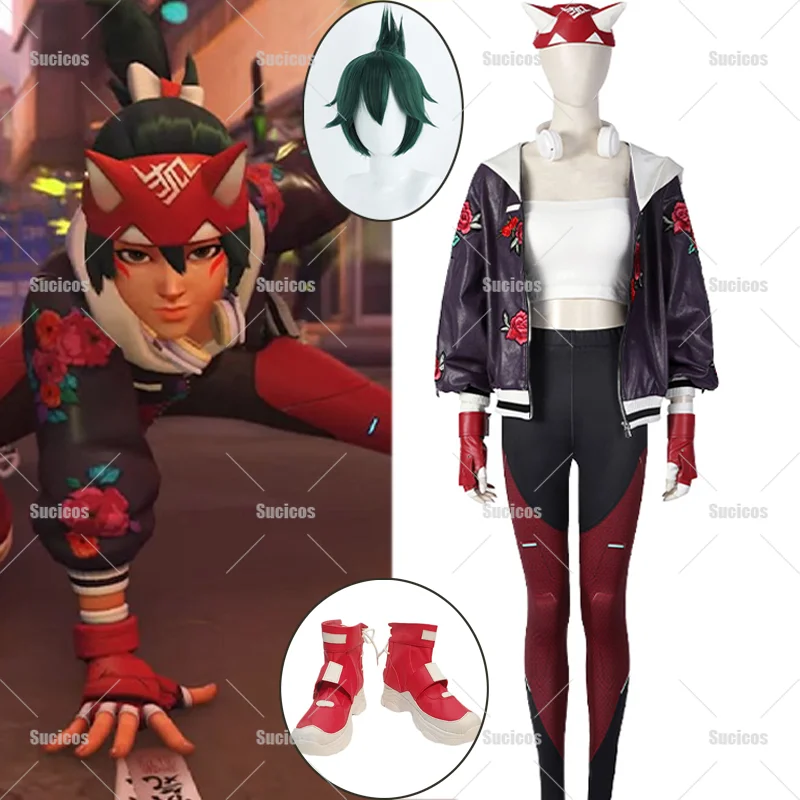 

Game Kiriko Cosplay Costume Kiriko Kamori Coat Wig Cosplay Kiriko Costume Role Play For Hallowmas Carnival Adult Outfit