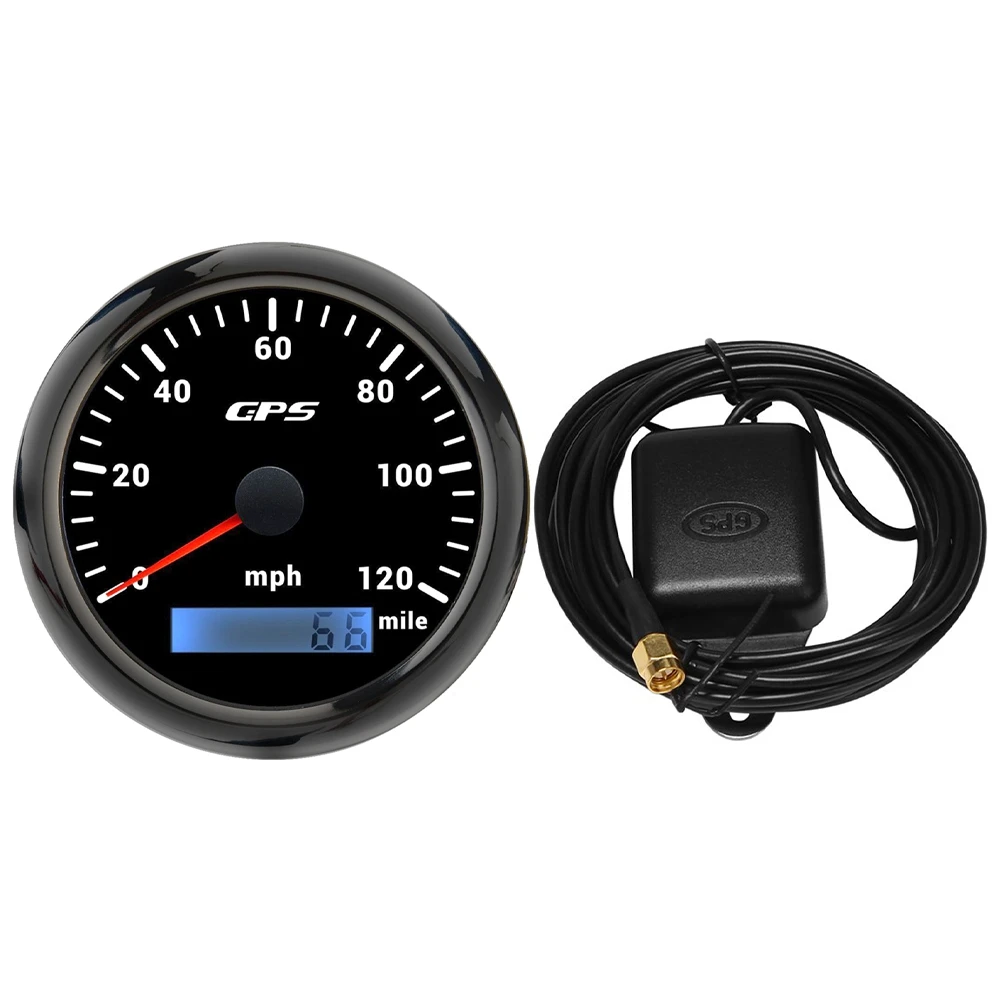 

85MM GPS Marine Speedometer 0-120/Mile Speedometer 7-Color Backlight Digital Odometer for Yachts Boat