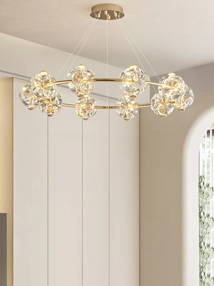 French Entry Lux Living Room Crystal Chandelier Modern Minimalist Creative Artistic Dandelion Garland Bedroom Dining Room