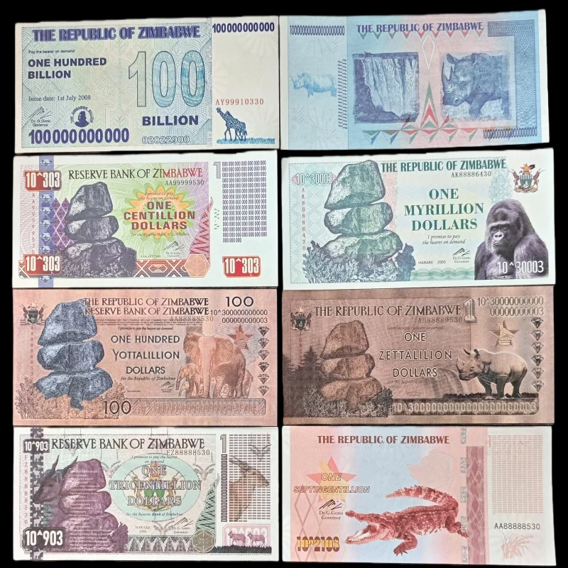 5 ~ 100 قطعة من الأوراق النقدية التذكارية زيمبابوي مع الرقم التسلسلي المضاد للتزييف بالأشعة فوق البنفسجية ومقتنيات الأموال الورقية ومجموعة هدايا الأعمال