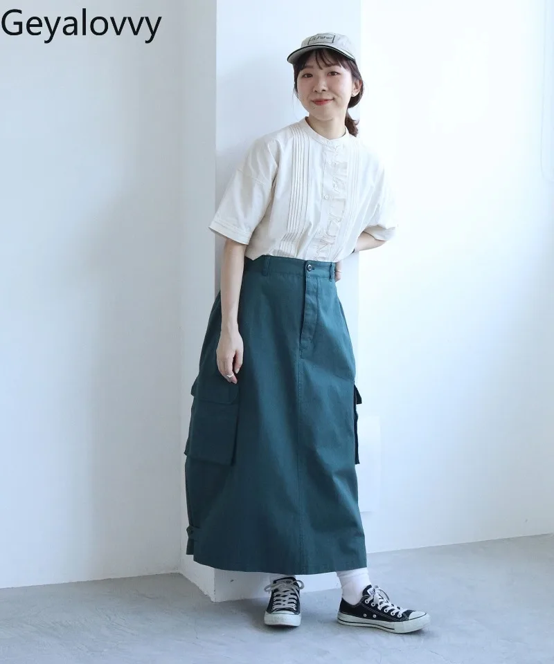 Camicia a maniche corte monopetto monopetto in puro cotone nuovo estivo Dolce ragazza Versatile girocollo scozzese a maniche corte Top