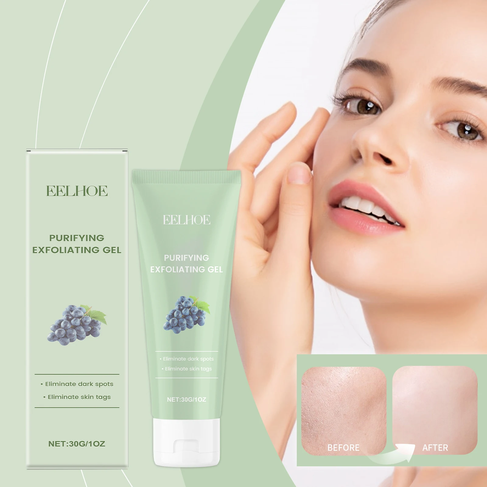 

Exfoliating Gel Cleansing Gel with Mild Exfoliation Suitable for Facial Body Skin Care Remove Dark Spots and Improve Dullness