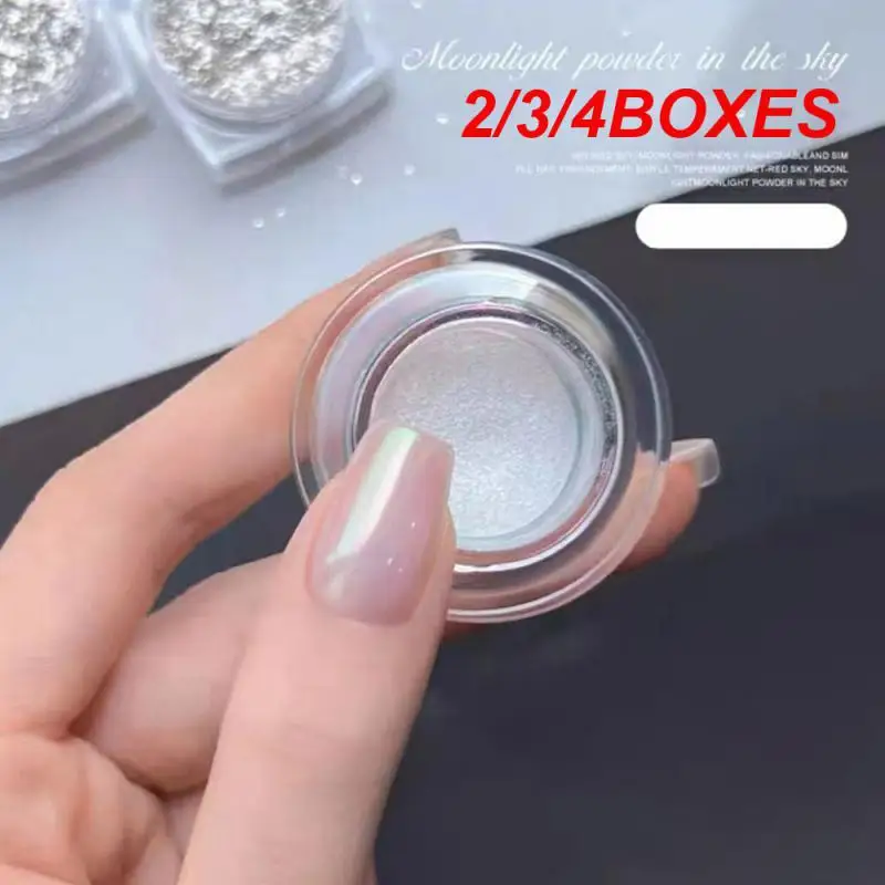 2/3/4BOXES Moonshine Powder Convenient To Use Texture Gloss Aurora White Need Sparkling Powder Best Seller Metal Effect