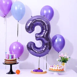 40Inch Purple Aluminium Foil Number Balloon 0 1 2 3 4 5 6 7 8 9 Digit Globos Balloon Happy Birthday Party Baby Shower Decoration