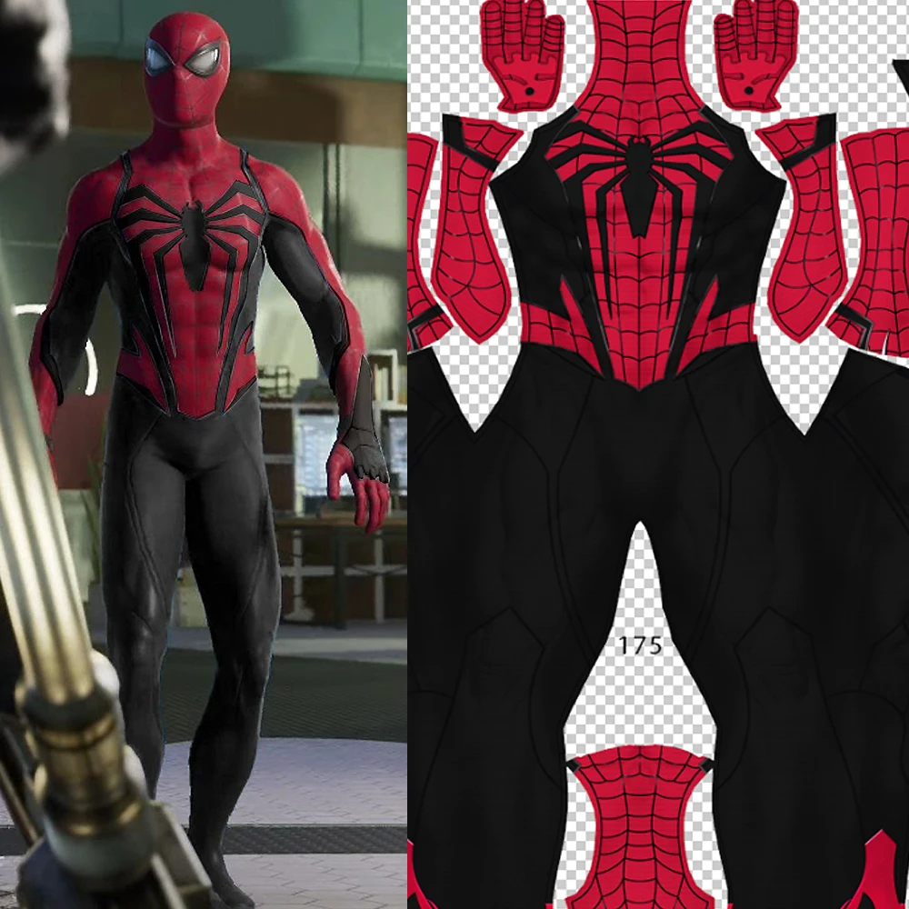 

Spiderman 2 PS5 Black Advanced Suits Spiderman Cosplay 3D Printed Spandex Superhero Boys Halloween Costume Spider Bodysuit Adult