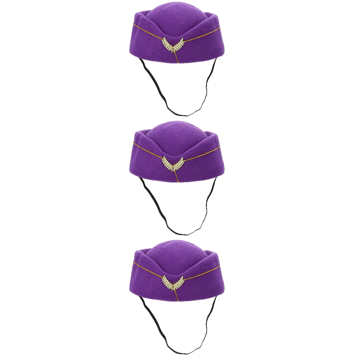 

3 PCS Hats for Kids Stewardess Beret Toddler Band Costume Cosplay Accessory Sailor Purple Uniform Child