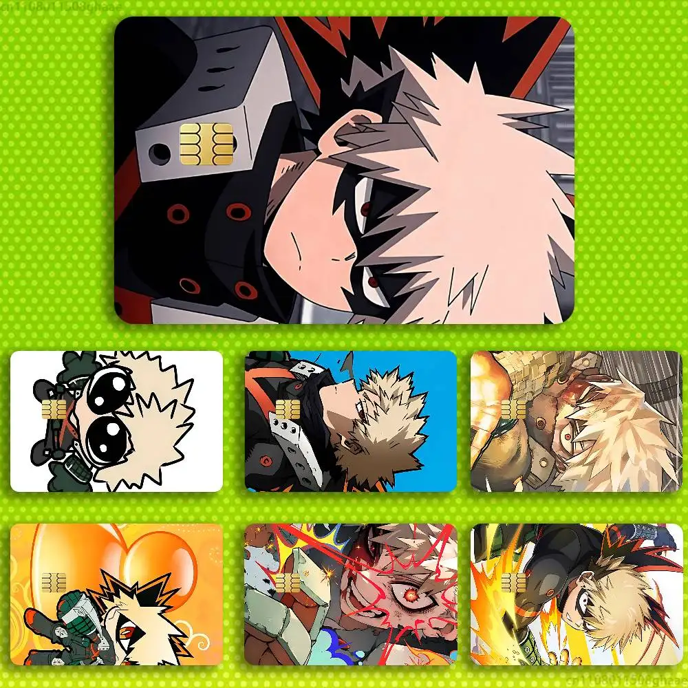 MHA My H-Hero K-Katsuki Credit Card HD Stickers Game Card Decal Card Matte Film Skin Small Chip Waterproof Sticker