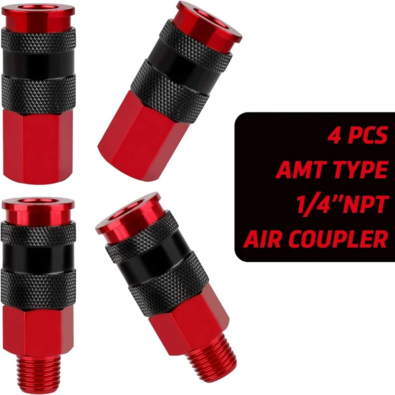 14Pcs Air Hose Fittings,Air Coupler Industrial Type Air Plug Kit, 1/4 Inch Threads Size, Air Compressor Replacement Parts