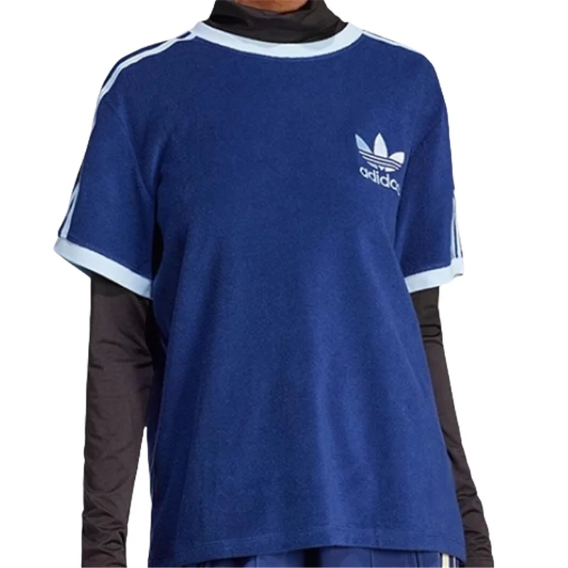

Adidas IR7465 Women's Athletic Casual Cotton Round Neck Short Sleeve T-Shirt S-XL Blue Color