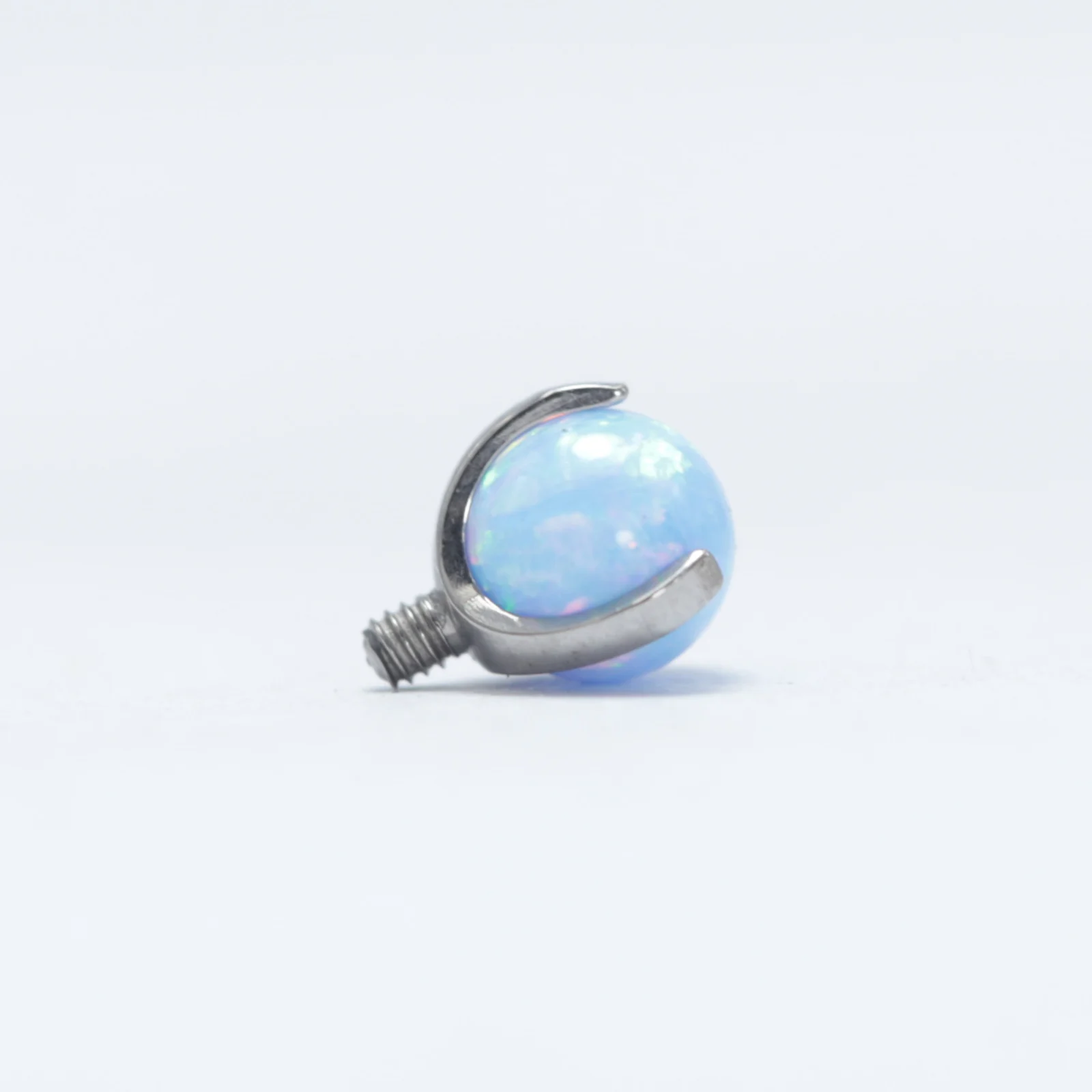 16G 14G Titanium Labret Stud Tongue Barbell Piercing Ball Replacement Opal Prong Setting Ball