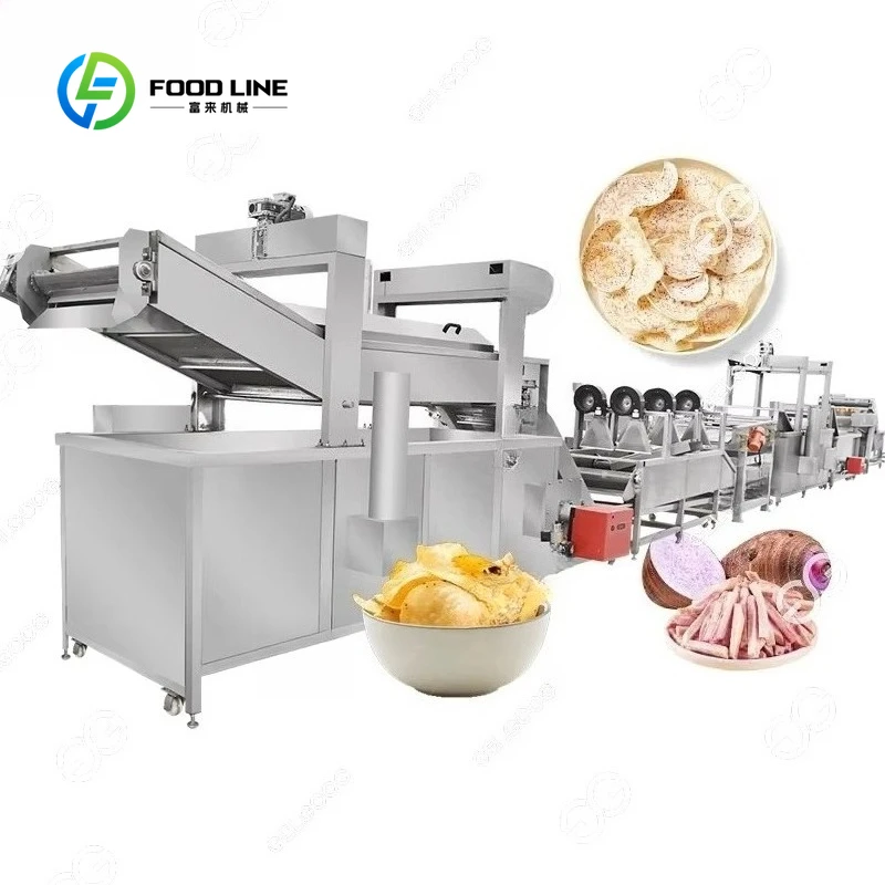Freidora Industrial Personalizada para Producción Completa de Snacks Fritos: Línea de Producción de Frituras de Maíz, Máquina para Hacer Chips de Taro, Máquina para Hacer Frituras de Manzana y Chips de Yuca