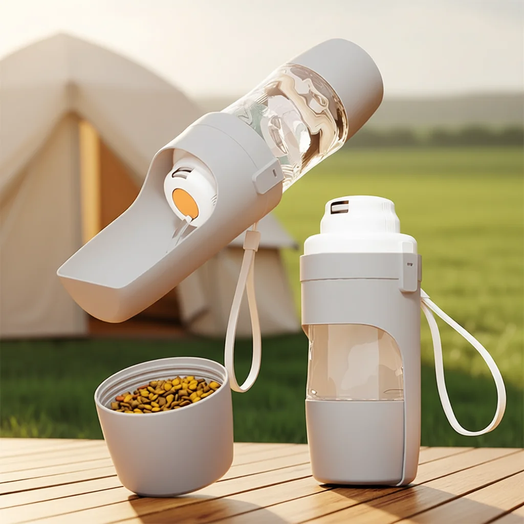 Portable Dog Cat Water Bottle with Storage Food and Water Container for Puppy Pets dogs Feeder Bowl Outdoor Travel Pet supplies