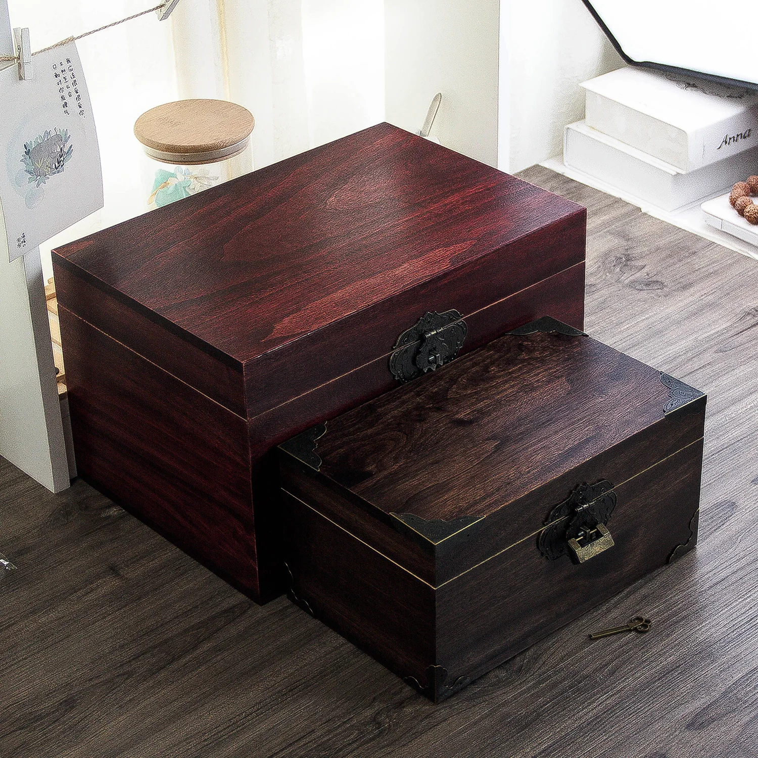 Vintage Box with Lock Camphor Wood Password Wooden Box Wooden Box Storage Wooden Solid Wood Storage Box Bottles