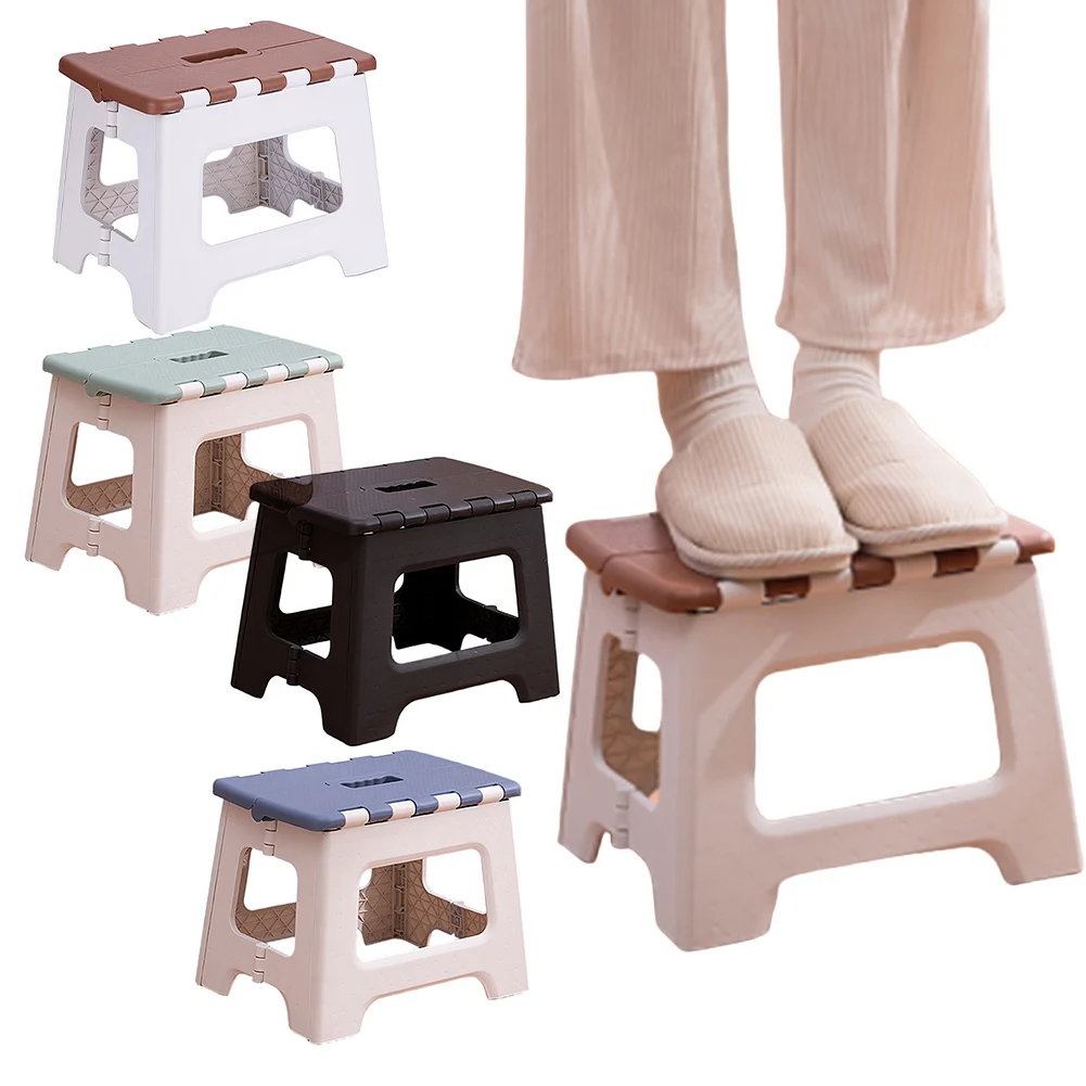 1X المحمولة كرسي بلا ظهر قابل للطي تصميم مريح قوي للمطبخ الحمام في الهواء الطلق استخدام طوي خطوة البراز خفيفة الوزن عدم الانزلاق #6