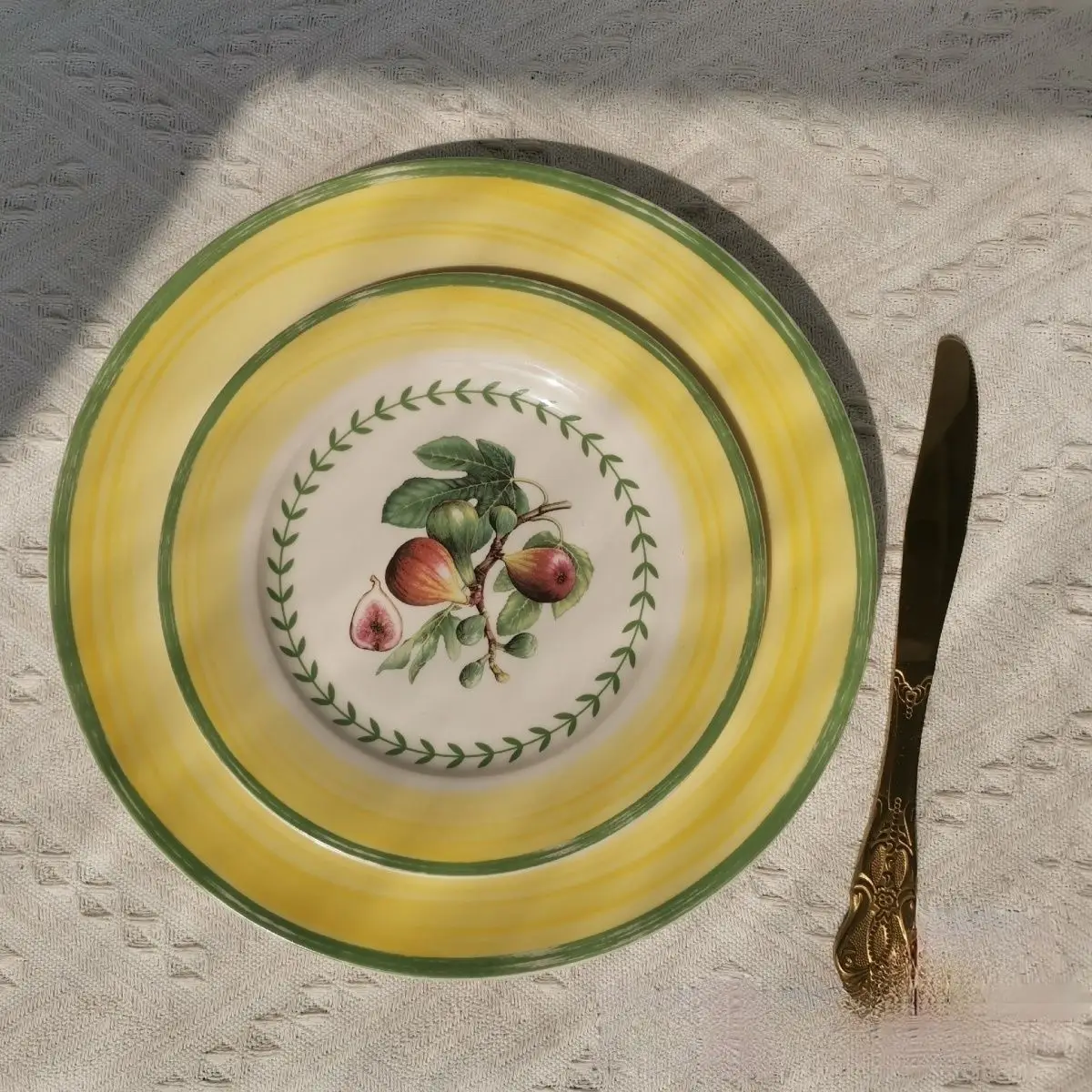 German Luxury Ceramic Plate Lemon Yellow Special Fruit Plate Advanced Ceramic Set