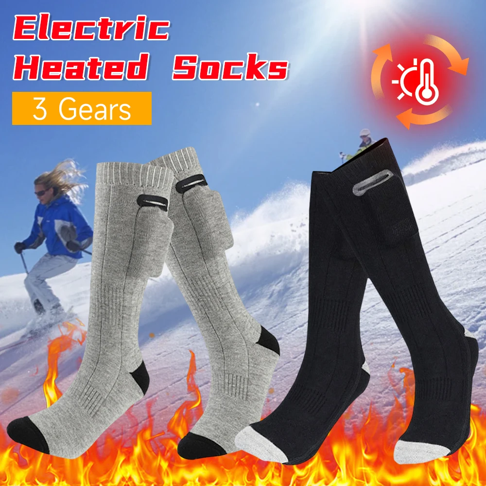 

Electric Heated Socks Outdoor Skiing Foot Warmer Heating Socks for Men and Women Long Warmth Socks for Outdoor Cold Climate