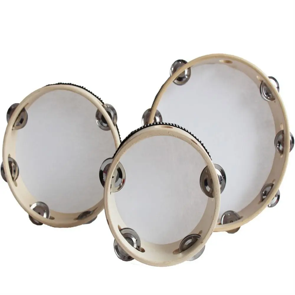 

KTV Party 4/6/8/10inch Tambourine Percussion Music Game Handheld Drum Round Dancing Kids Drum Educational Toys