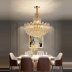 Luxury LED Ceiling Chandeliers Hanging Lamps Crystal Light Fixture Lustre Decorative Home Appliance for Dining Room