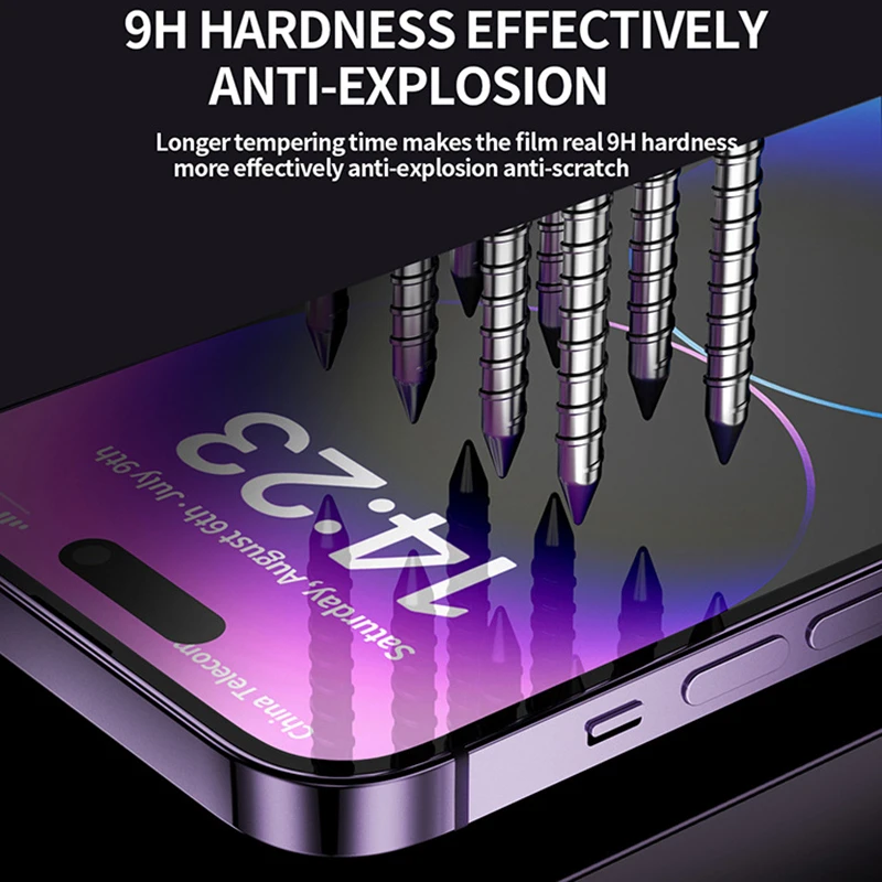 Dust free Installation Screen Protector For iPhone 15 14 13 12 11 Pro XS Max XR Easy Install Auto-Dust Remova Kit Tempered Glass