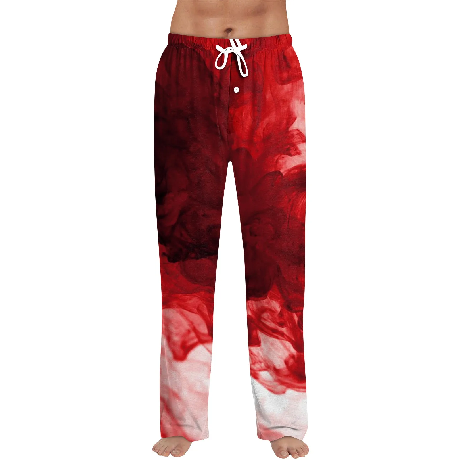 

Halloween Style Drawstring Trousers Casual Pajamas Men'S Pants Printed Bloody Red Rendering Horror Horror Atmosphere
