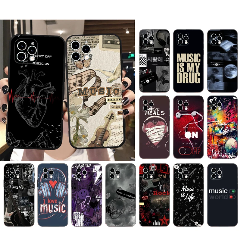 

Love Music Phone Case For iphone 17 Pro Max 17 Pro Air 16 15 14 13 Pro Max 15 16 Pro 15Plus