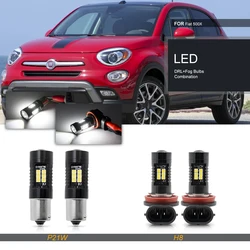 Fits For Fiat 500X Typ 334 Hatch 2014 2015 2016 2017 2018-2024 Canbus Full White LED Bumper Driving Daytime Running Fog Lights