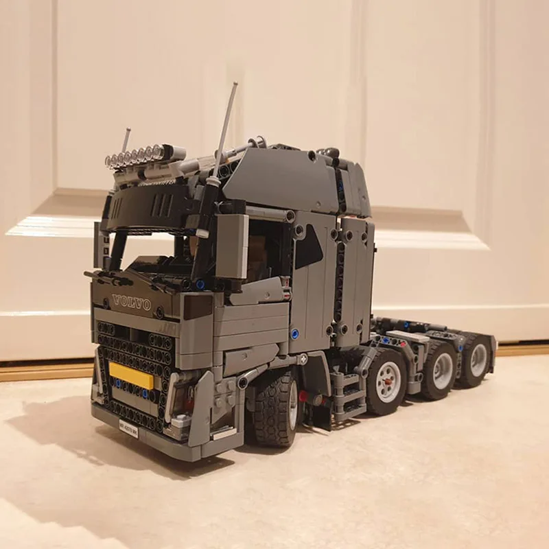 Technical Truck Engineering 6x4 Tractor Unit Semi Trailer Container Modified from 42078 the Mark Anthem MOC Building Blocks Toys