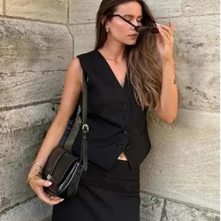 Vests For Women Slim Fit Suit Fashion Coats Tailored Custom Black Formal Prom Business Button-Up Female Waistcoat  조끼